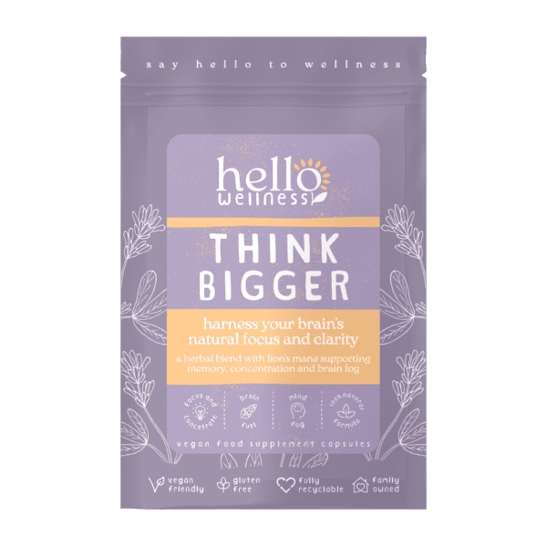 Think Bigger 100% natural brain herbal supplement. mental clarity | reduced anxiety | better memory | clarity | concentration and overall productivity